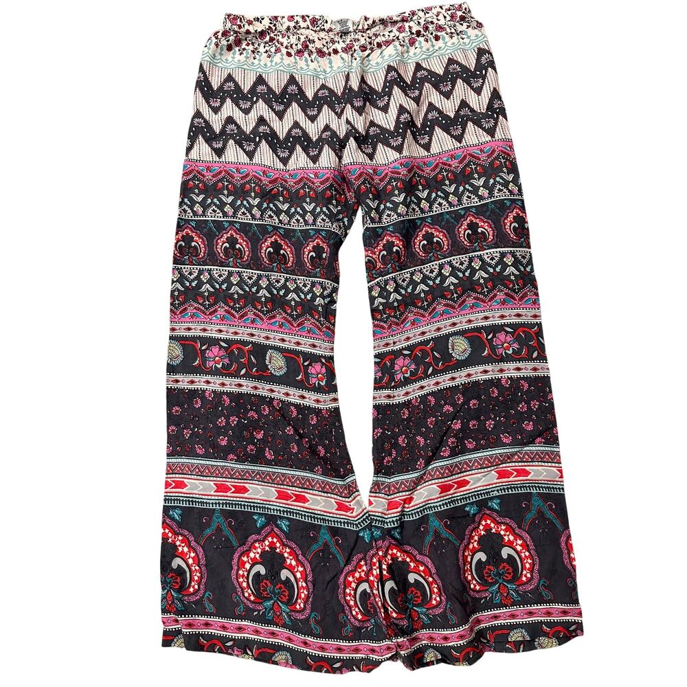 Billabong multicolored flare pants, medium